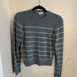 VINCE Striped Crewneck Wool Blend Pullover Sweater